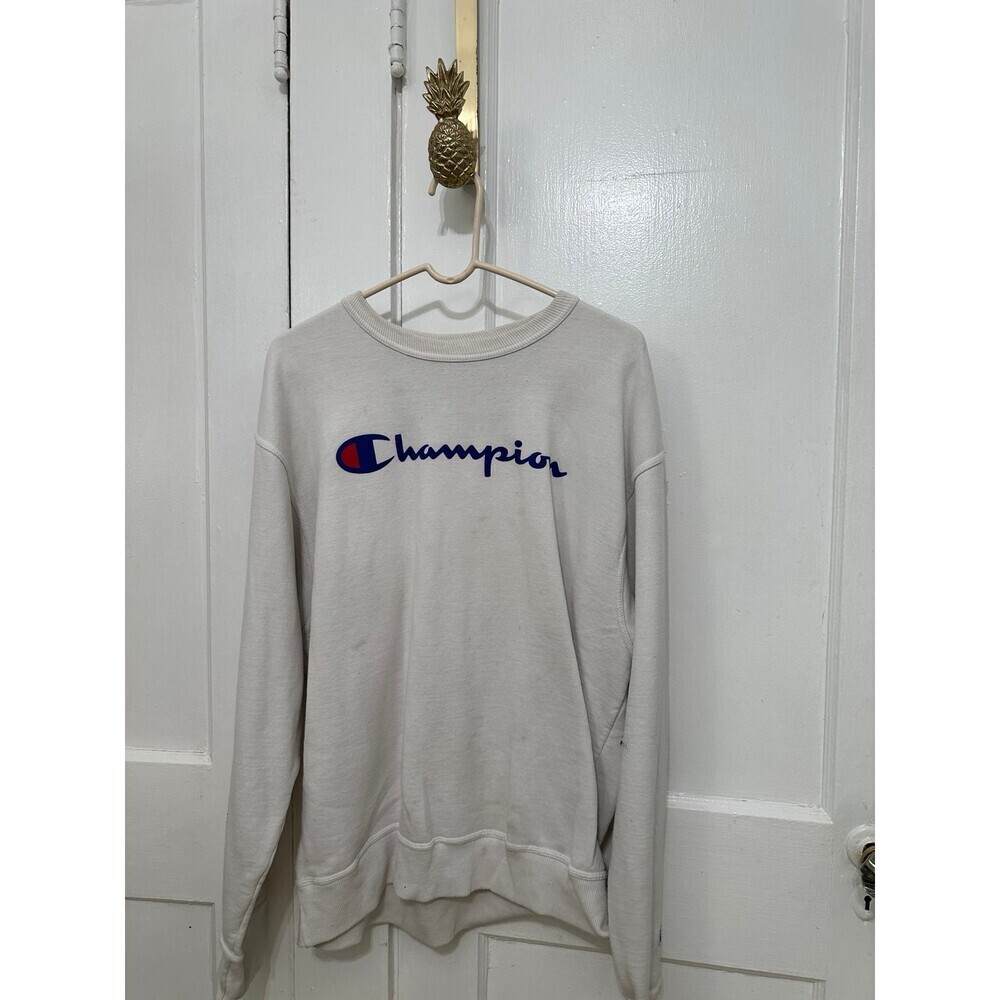Champion adult size large white crewneck sweater